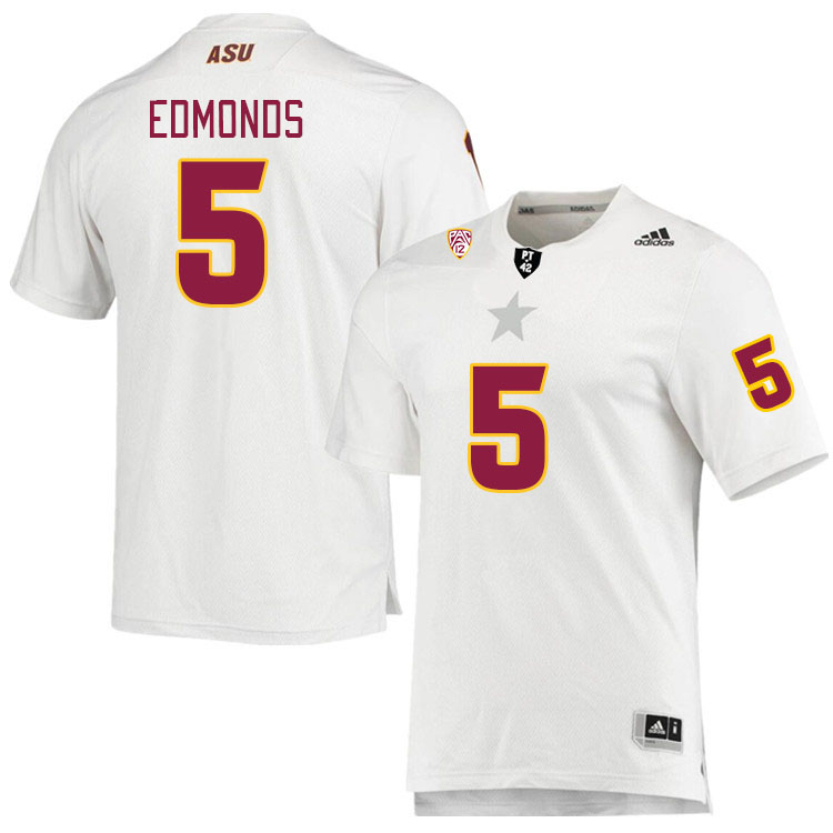 Men #5 Chris Edmonds Arizona State Sun Devils College Football Jerseys Stitched Sale-White - Click Image to Close